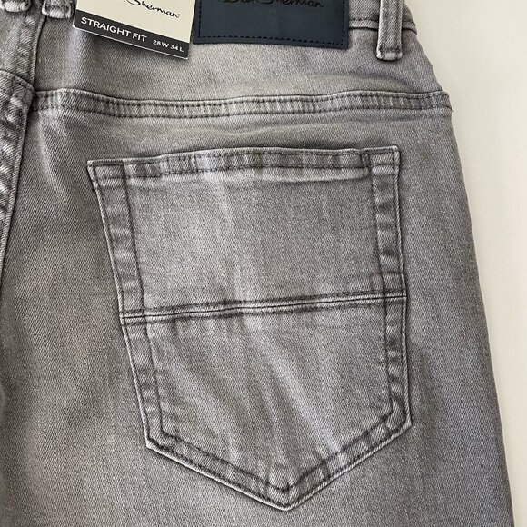 Ben Sherman Mens Straight Fit Stretch Jeans Lunar Gray 28W 34L - Picture 8 of 8